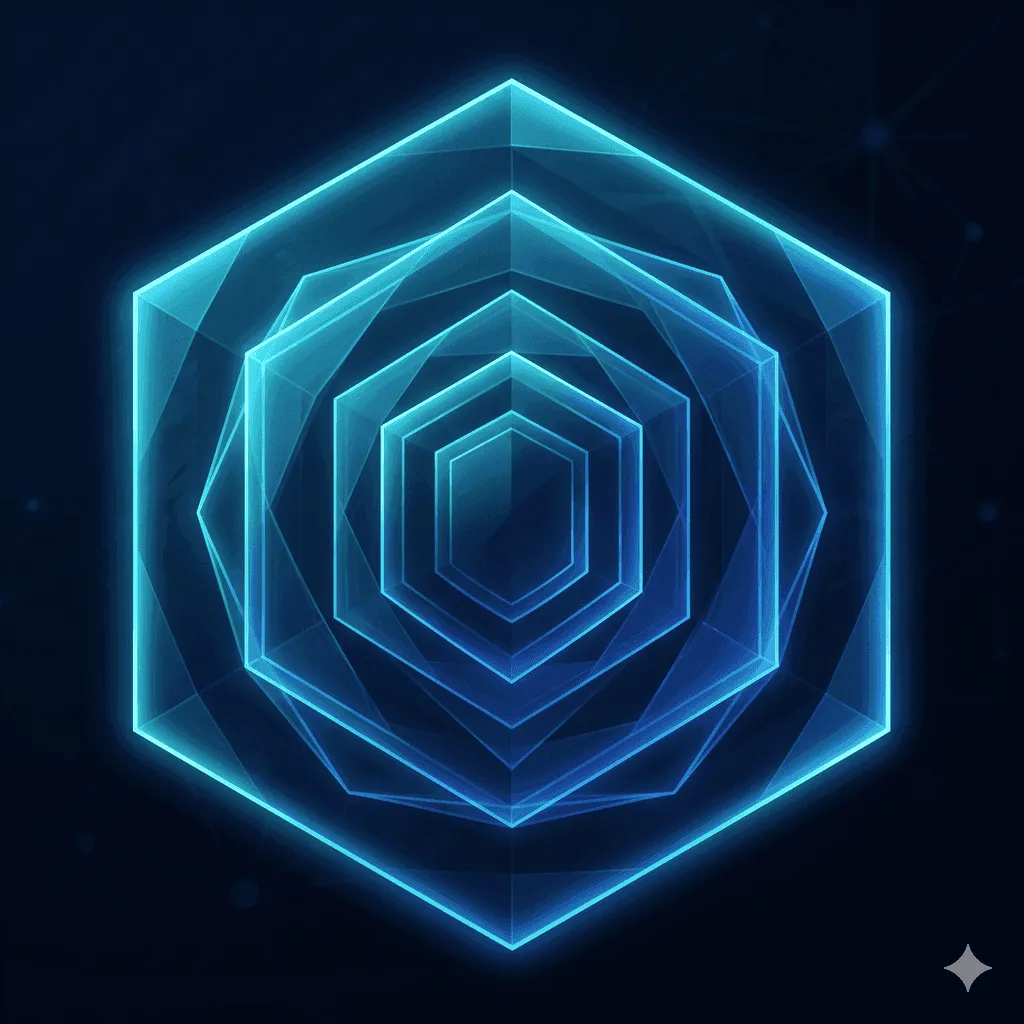 Abstract visual: luminous multi-layer firewall
